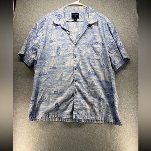 Saddlebred Blue Nautical Print Men's Shirt